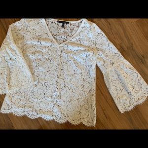 White HouseBlackMarket floral Lace Peasant Blouse